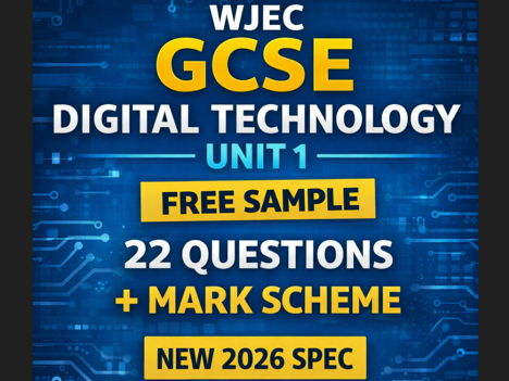 FREE WJEC GCSE Digital Technology Unit 1 Exam Practice | Sample Questions + Answers