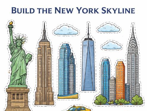 Cut and Paste the New York Skyline Fine Motor Skills