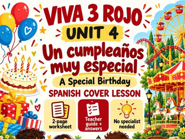 KS3 Spanish Cover Lesson | Viva 3 Rojo Module 1 Unit 4 | Un cumpleaños muy especial