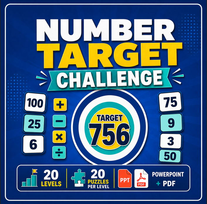 Number Target Challenge Intermediate Bundle Levels 6–10 | 100 Maths Puzzles