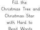 Fill the Christmas Tree and Christmas Star with Hard to Read words
