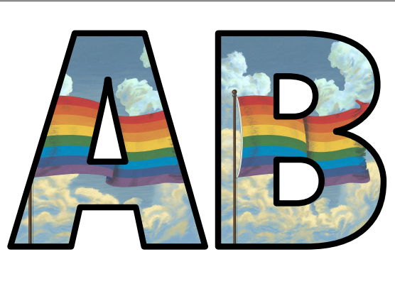 Gay Pride Flag LGBTQ+ Lettering Set Display Title Letters Numbers Signs ...