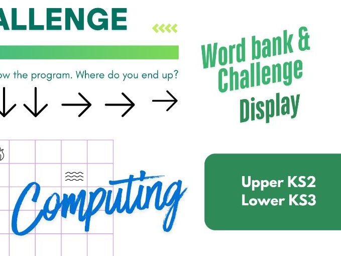 Word wall and challenge display - Computing