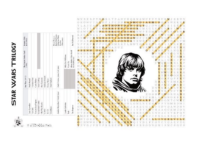 Star Wars trilogy wordsearch