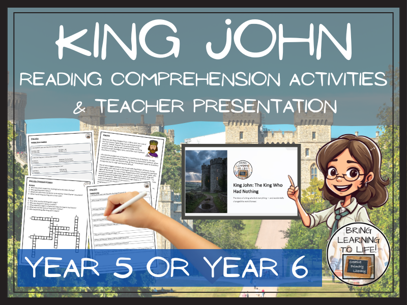 King John Reading Comprehension Activities | Year 5 or Year 6