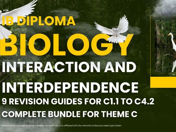 IBDP Biology Theme C Interaction and Interdependence | 9 Revision Guides Bundle | SL & HL
