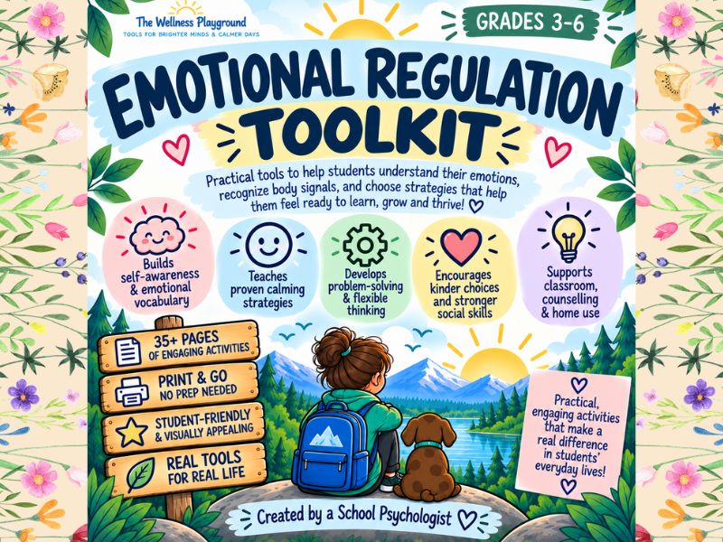 Emotional Regulation Toolkit Grades 3-6 | Coping Skills and Calm Down Strategies