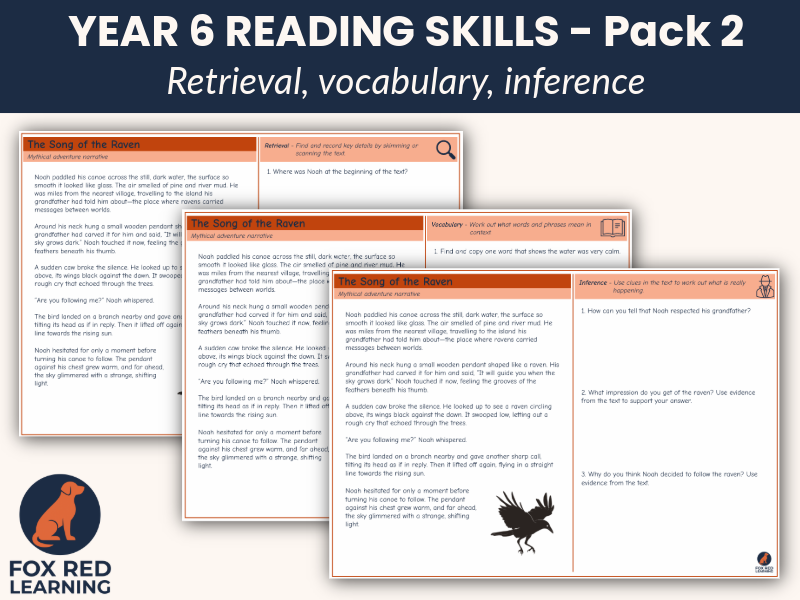 Year 6 Reading Skills Focus – Pack 2: Retrieval, Vocabulary & Inference