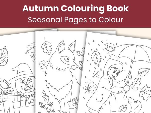 Autumn Colouring Book | 20 Printable Worksheets with Cosy Fall Scenes