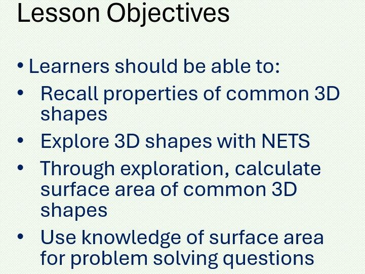 Surface Area and Nets. Maths Functional Skills L2 GCSE Full Lesson