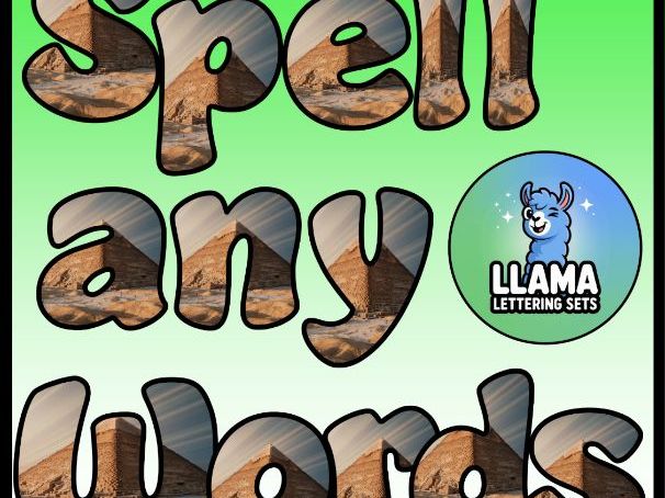 Great Pyramid Egypt History Lettering Set for Classroom Display | Upper & Lowercase, 0-9 and Signs