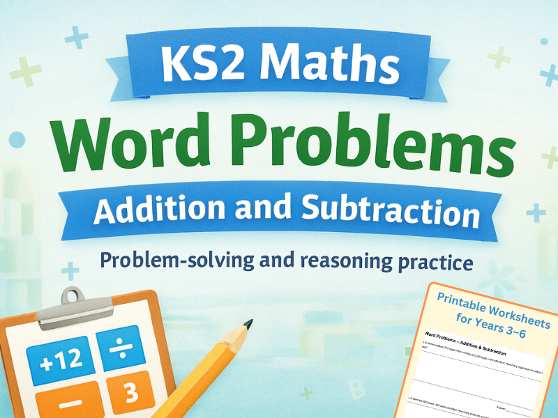 KS2 Maths Word Problems – Addition & Subtraction (30 Questions)