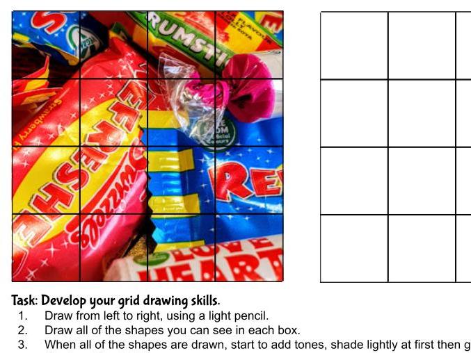 Grid Drawing Worksheets. 70+ slides for cover or extension tasks