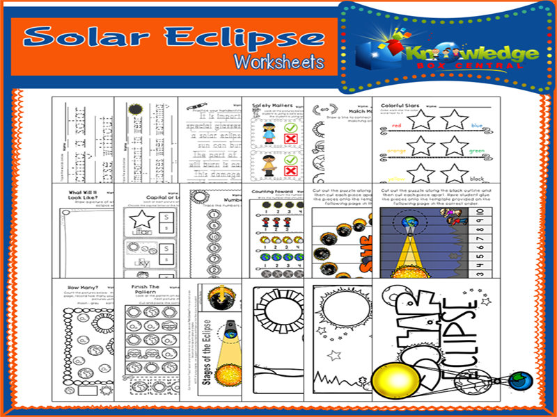 Solar Eclipse Worksheets for PreK and Kindergarten | Teaching Resources