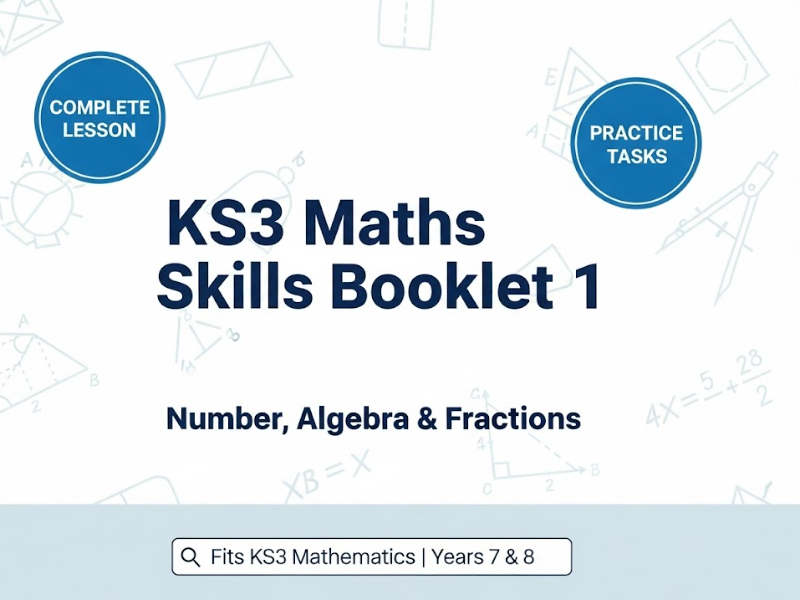 KS3 Maths Skills Booklet 1: Number, Algebra & Fractions | Mastery Starters Revision Guide