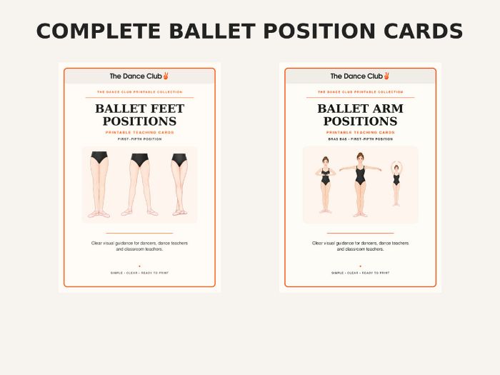 Complete Ballet Position Teaching Cards