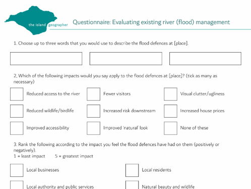 Questionnaire: Evaluating existing river (flood) management