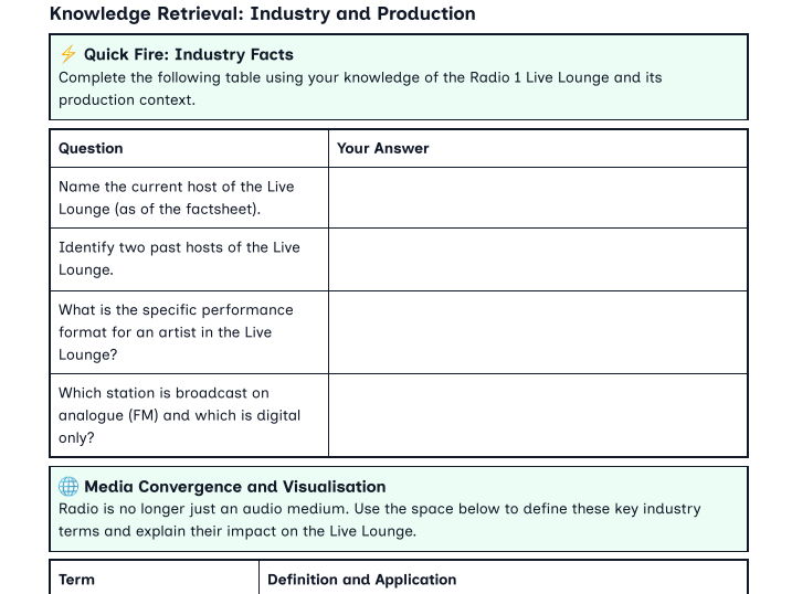 GCSE OCR Radio revision