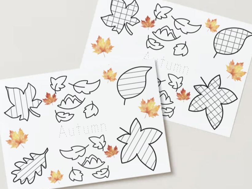 First marks Autumn themed trace and colour