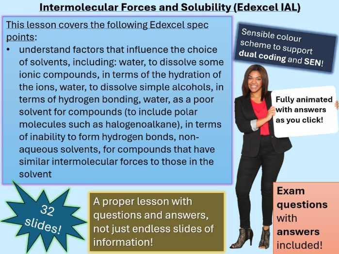 Intermolecular Forces and Solubility | Full Lesson (click for video preview)