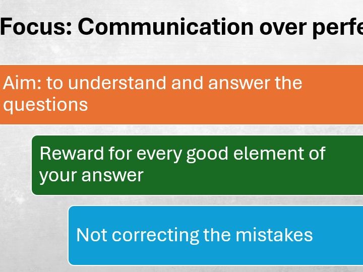 spontaneous speaking - communication over perfection