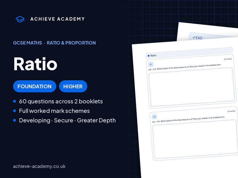 Ratio GCSE Maths Booklets | Foundation & Higher + Mark Schemes