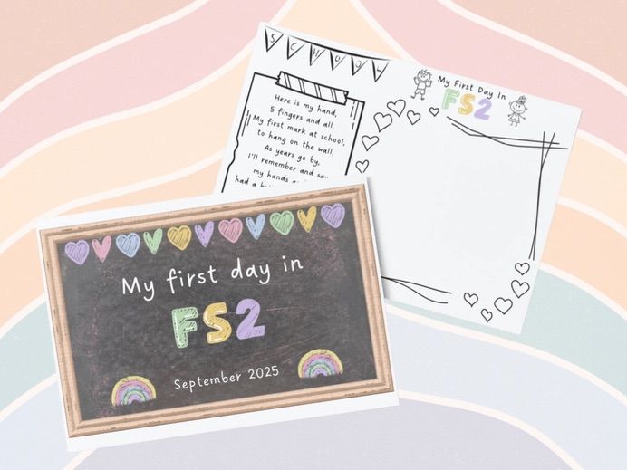 First Day of FS2 - Photo Prop & Handprint Poem