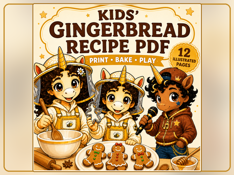 Gingerbread Recipe for Kids Holiday Baking Life Skills Activity PDF
