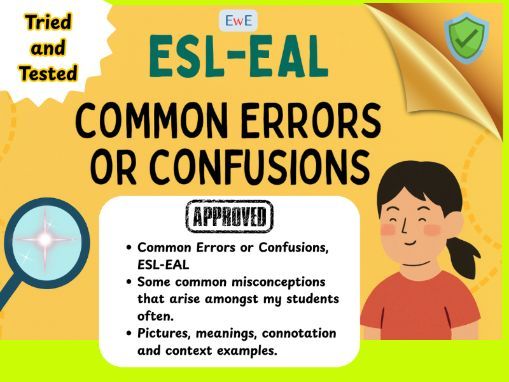 Common ESL Errors & Confusions Worksheets | Grammar & Vocabulary Practice for EAL Learners Year 5-9
