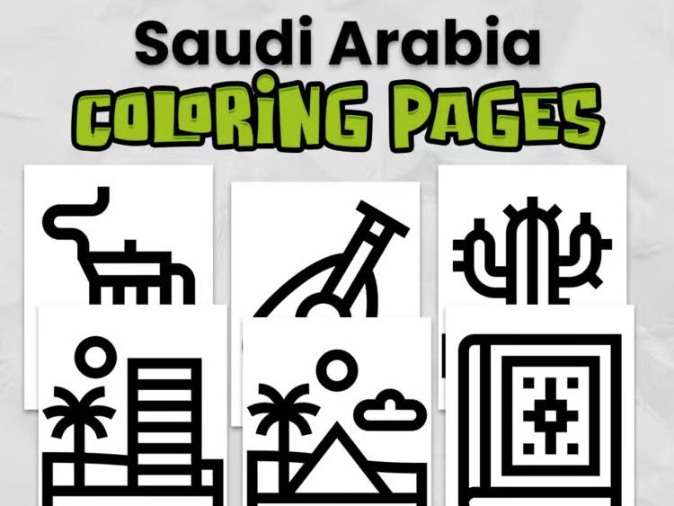 Saudi Arabia Colouring Pages | Saudi Arabia Country Study | Geography Activity for KS1 & KS2