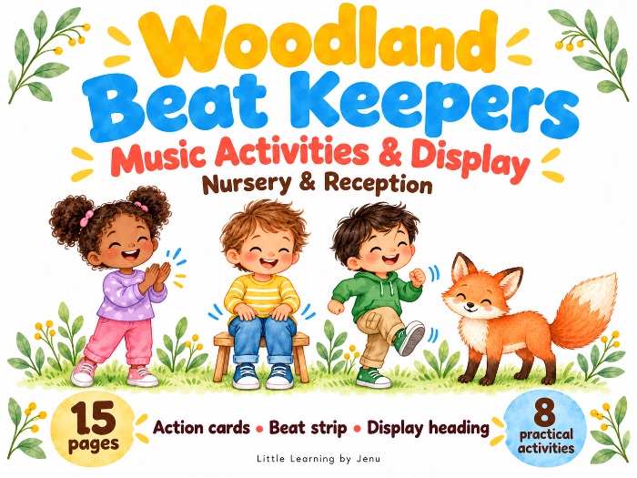 EYFS Music Activity & Display Pack | Steady Beat | Nursery & Reception | Woodland Beat Keepers