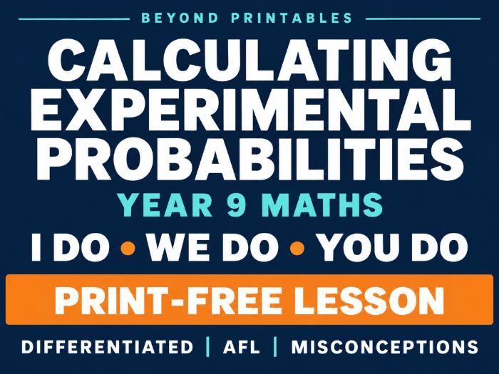 Calculating Experimental Probabilities | I Do, We Do, You Do | Year 9 Maths print-free LESSON