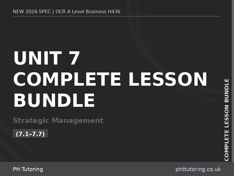NEW 2026 OCR A Level Business H436 – Unit 7 – COMPLETE LESSON BUNDLE (7.1–7.7)