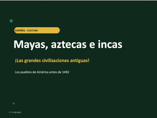 SPANISH: Mayas, aztecas e incas