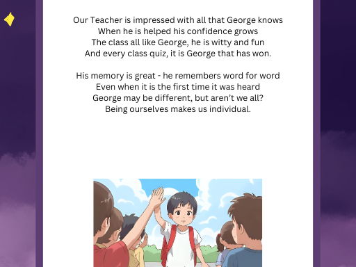 Autism/Differences Story - My Friend George