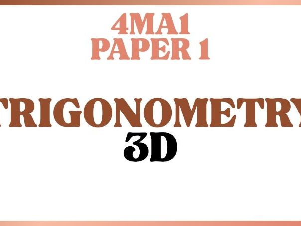 3D Trigonometry | IGCSE Linear A | Higher | 4MA1 | Maths