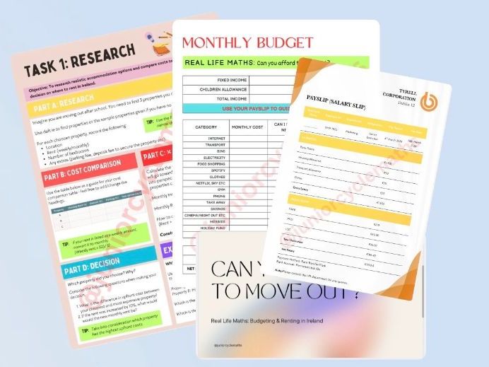 TY Maths Resource - Real Life Financial Literacy Lesson Pack