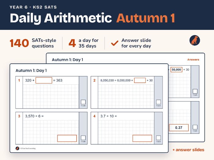 Year 6 Daily Arithmetic Starters | Autumn 1 | KS2 SATs Practice