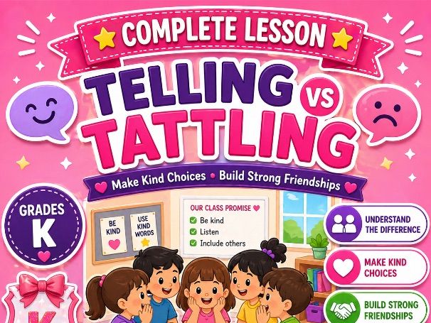 Telling vs. Tattling – Primary PSHE Lesson on Safety and Responsible Decision-Making