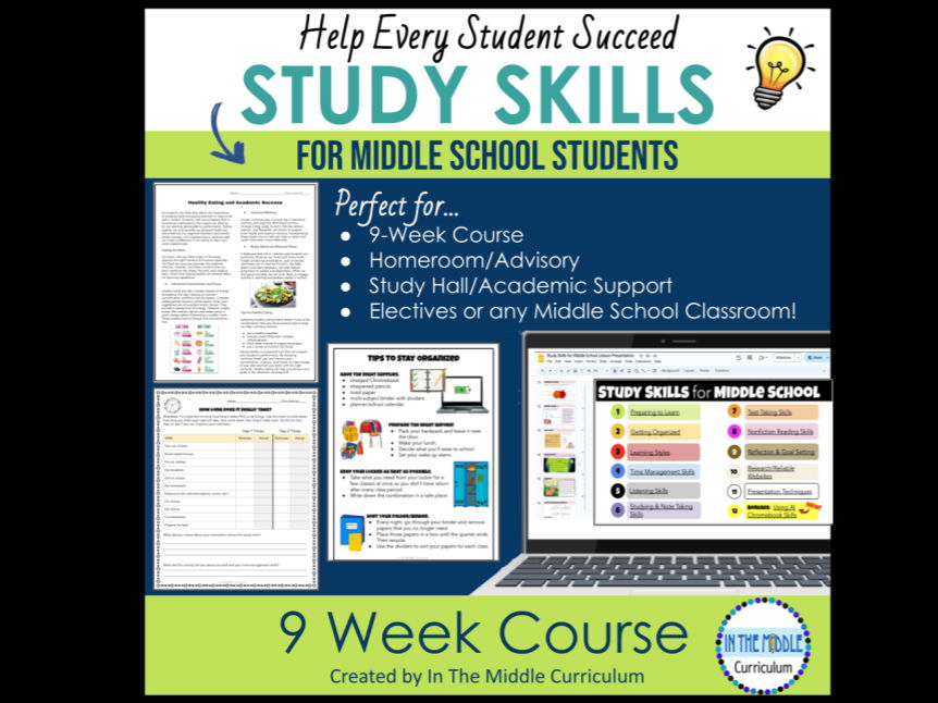 Study Skills-Middle School-Nine Week Curriculum