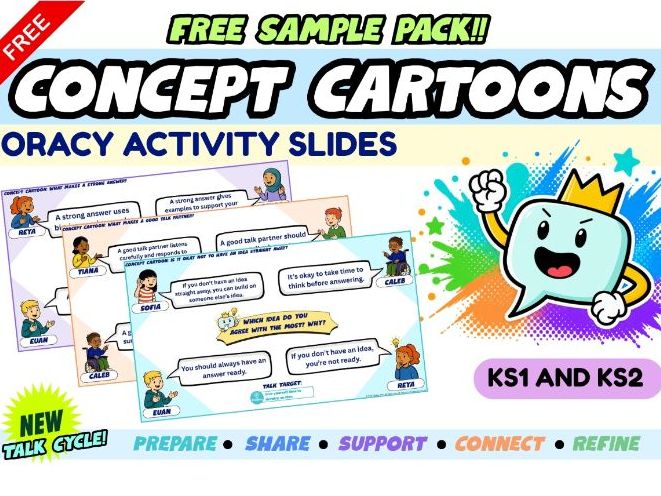 FREE Oracy Concept Cartoons | 3 Classroom Discussion Activities | KS1 & KS2 | PPT + PDF