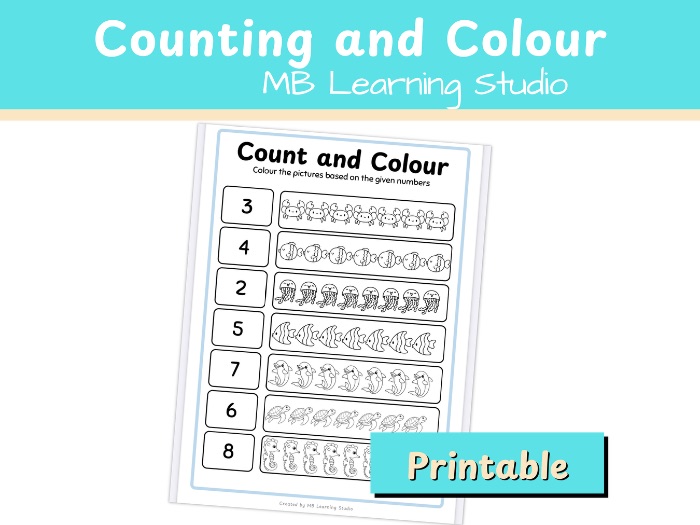 Count and Colour Ocean Pictures
