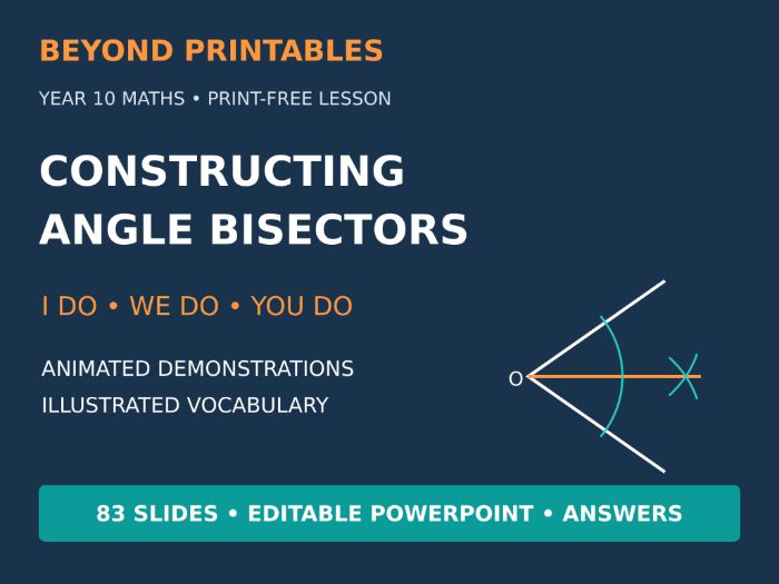 Constructing Angle Bisectors | I Do, We Do, You Do | Year 10 Maths | Print Free