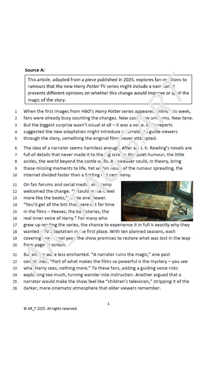 One AQA 2026 GCSE English Language Paper 2 Mock | Models - (Har ...