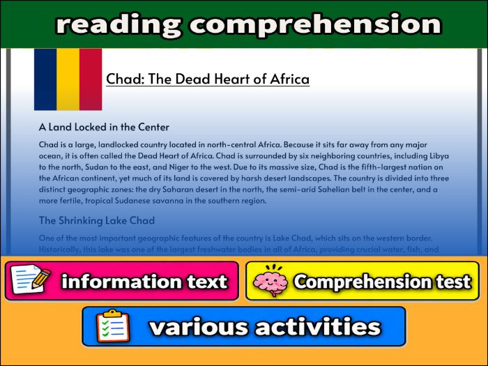 Chad: The Dead Heart of Africa- Reading Comprehension, Worksheet & Activities