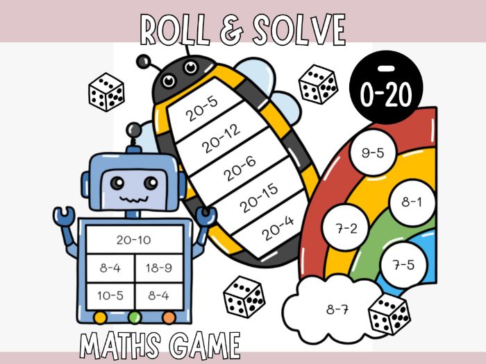 Roll & Solve (10 Maths Games) - Subtraction Within 20