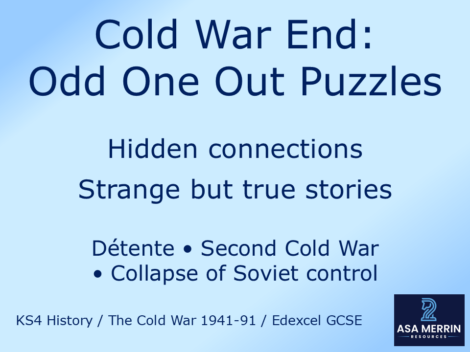 Cold War End Revision: Odd One Out Puzzle Activity (SDI, Berlin Wall & McDonald’s)