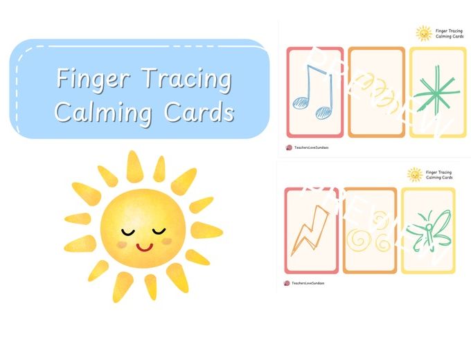 Finger Tracing Calming Cards