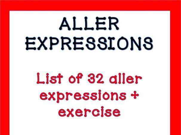 French verb ALLER expressions and exercise