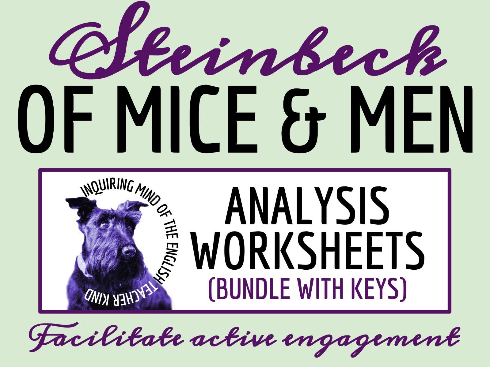 Of Mice and Men Literary Analysis Worksheets and Answer Keys